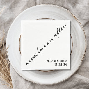 Serviette En Papier Joyeuxement À Jamais Après Gribouillage Cursive Ma