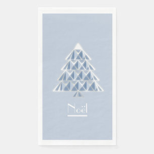 Serviette En Papier Joyoux Noel Papier bleu Serviettes d'hôtes