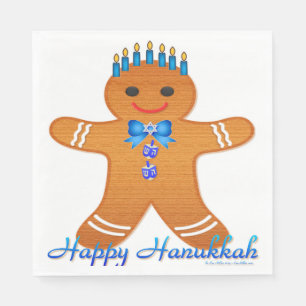 Serviette En Papier Judaïque Hanoukka Gingerbread Homme Menorah