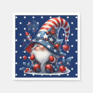 Serviette En Papier Juillet Fête Gnome
