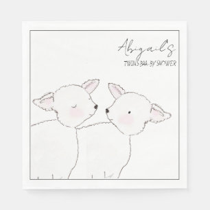 Serviette En Papier Jumeaux Petit Agneau Baby Shower