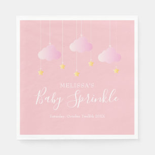 Serviette En Papier Jumelé petite étoile fille douche rose