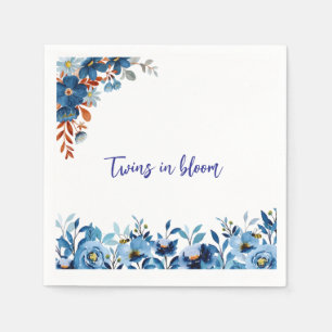 Serviette En Papier Jumelles en fleurs