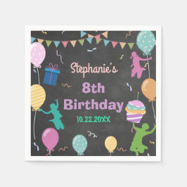 Serviette En Papier Jump Birthday Chalkboard Kid Trampoline Party