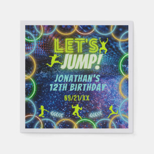 Serviette En Papier Jump Bounce Trampoline Party Neon Green Glow