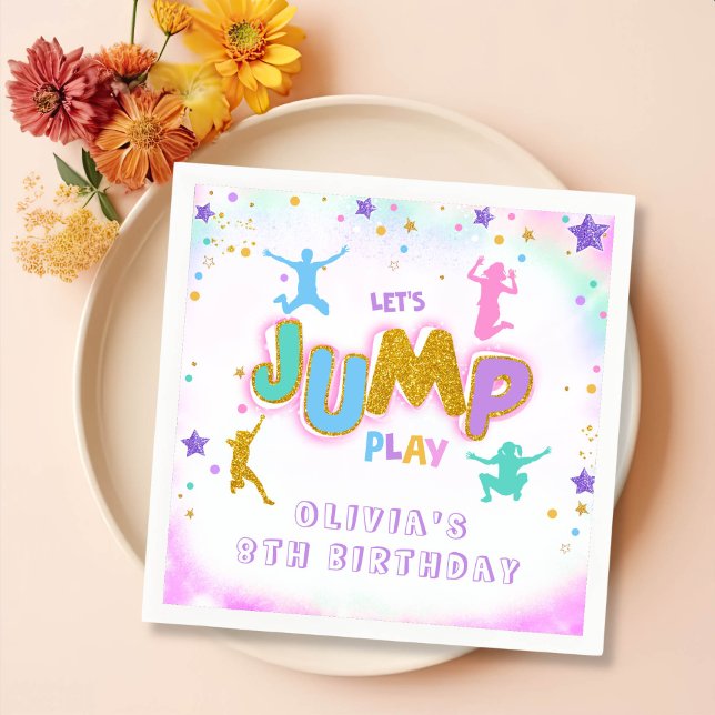 Serviette En Papier Jump Trampoline Jump Bounce Jouer Anniversaire (Créateur téléchargé)