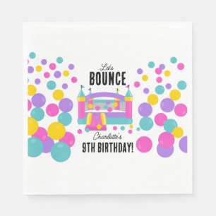 Serviette En Papier Jumping Bouncy Castle Girls Birthday Party