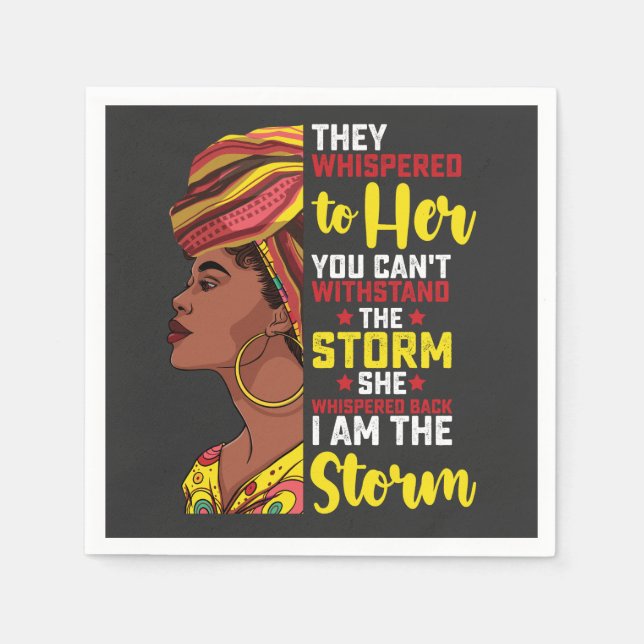 Serviette En Papier Junetten Je Suis La Tempête Melanin Black Girl (Devant)