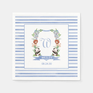Serviette En Papier Jungle Animaux Crest Boy Baby shower serviettes