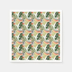 Serviette En Papier Jungle Beat Tropical Green