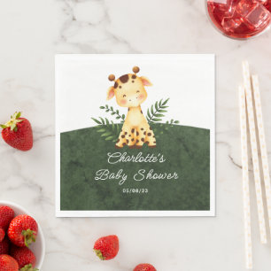 Serviette En Papier Jungle Giraffe Baby shower papier serviettes