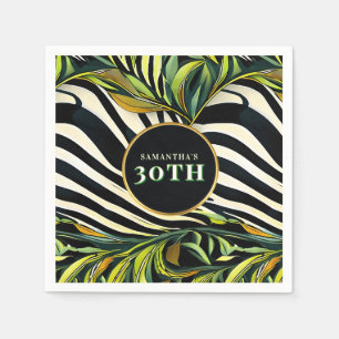Serviette En Papier Jungle Glam Zèbre Imprimé Animal Fête d'Anniversai