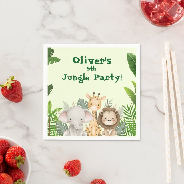 Serviette En Papier Jungle Party Custom Paper Napkins (En situation)