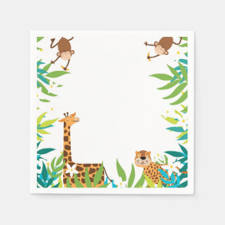 Serviette En Papier Jungle Safari Animaux Party Napkins