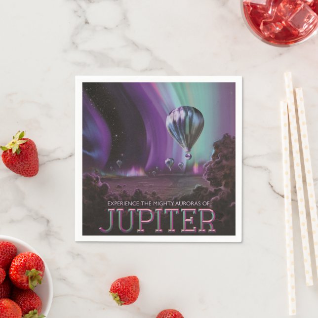Serviette En Papier Jupiter Travel by Hot Air Balloon Bighty Aurora (En situation)