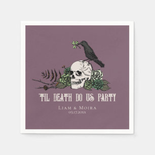 Serviette En Papier Jusqu'à la mort Goth Irlandais Crâne Fête de Maria