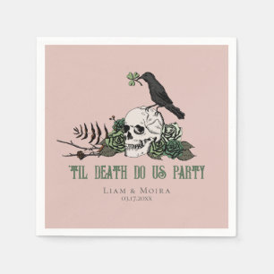 Serviette En Papier Jusqu'à la mort Gothique Irlandais Crâne Fête de M