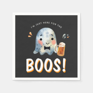Serviette En Papier Juste ici pour les huées   Fête d'Halloween