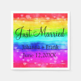 Serviette En Papier Juste marié Rainbow