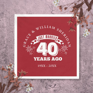 Serviette En Papier Juste marié Ruby 40e anniversaire de Mariage