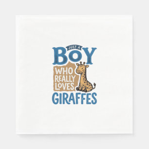Serviette En Papier Juste un garçon qui aime les girafes modèle de t-s