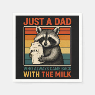 Serviette En Papier Juste Un Père Qui Est Toujours Revenu Avec Le Lait