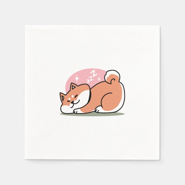 Serviette En Papier Juste un Shiba allongé bas : mignonne conception S (Devant)