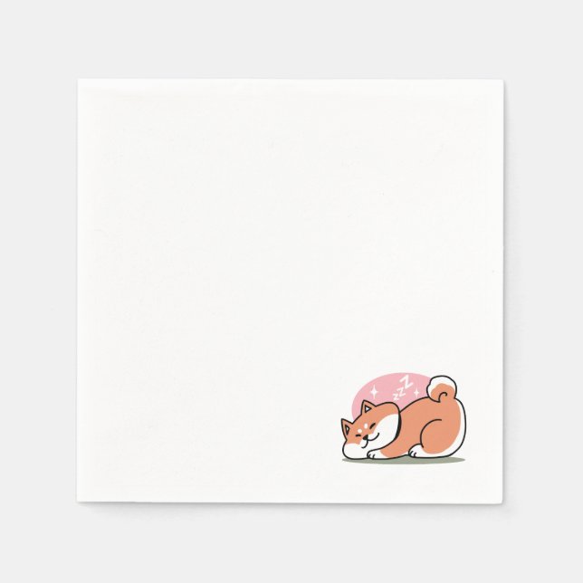 Serviette En Papier Juste un Shiba allongé bas : mignonne conception S (Devant)