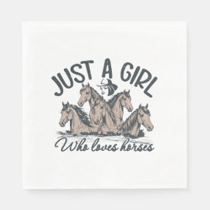 Serviette En Papier Juste une fille qui aime les chevaux