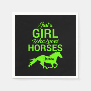 Serviette En Papier Juste Une Fille Qui Aime Les Chevaux Personnalisés