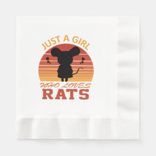 Serviette En Papier Juste une fille qui aime les rats