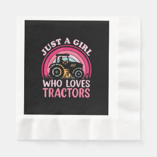 Serviette En Papier Juste Une Fille Qui Aime Les Tracteurs