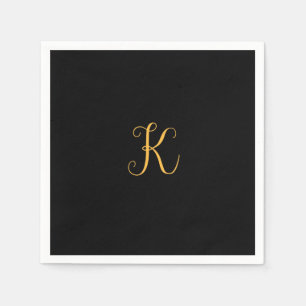 Serviette En Papier K or sur monogramme noir