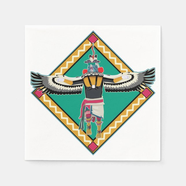 Serviette En Papier Kachina Danseuse (Devant)