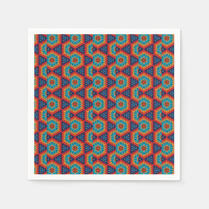 Serviette En Papier Kaleidoscope géométrique vibre
