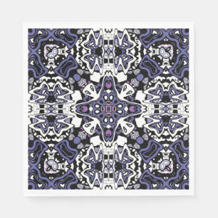 Serviette En Papier Kaliedoscope marocain géométrique de style ornemen