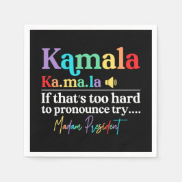 Serviette En Papier Kamala Harris Madame la Présidente