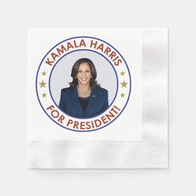 SERVIETTE EN PAPIER KAMALA HARRIS PRÉSIDENTE ! (Devant)