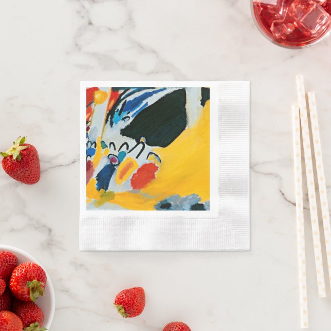 Serviette En Papier Kandinski Impression III Concert Peinture Abstrait (En situation)