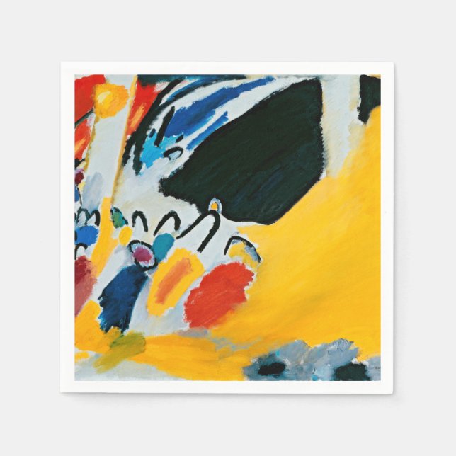 Serviette En Papier Kandinski Impression III Concert Peinture Abstrait (Devant)