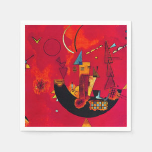 Serviette En Papier Kandinsky Mit und Gegen Red Abstrait