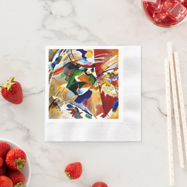 Serviette En Papier Kandinsky - Peinture avec Centre Vert (En situation)