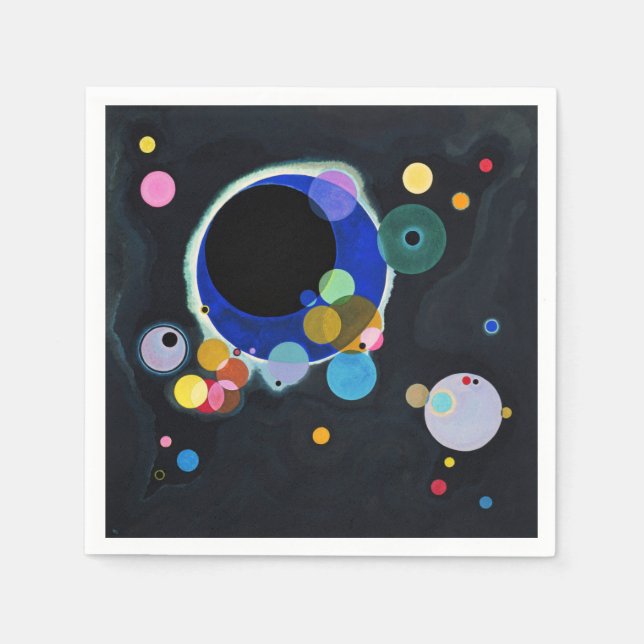 Serviette En Papier Kandinsky Plusieurs Cercles Artwork (Devant)