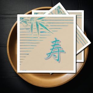 Serviette En Papier kanji félicitations - bambou