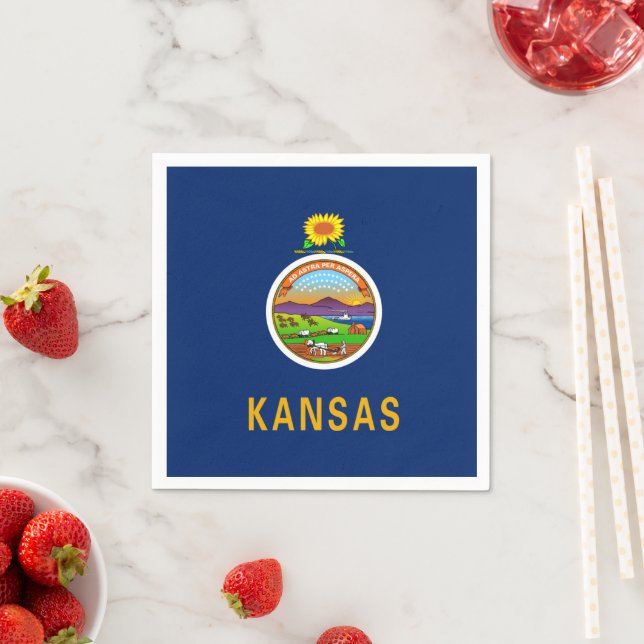 Serviette En Papier Kansan Flag, Flag of Kansas (En situation)