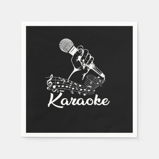 Serviette En Papier Karaoke Mic Music Notes Microphone Singing Cadeau (Devant)