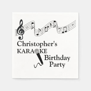 Serviette En Papier Karaoke Party Échelle musicale Microphone Texte no