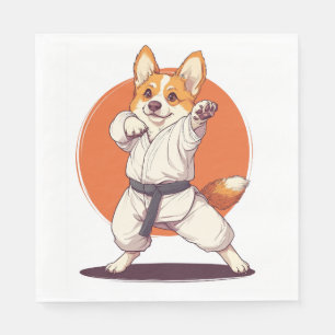Serviette En Papier Karate Corgi � Chien d'Arts Martiaux