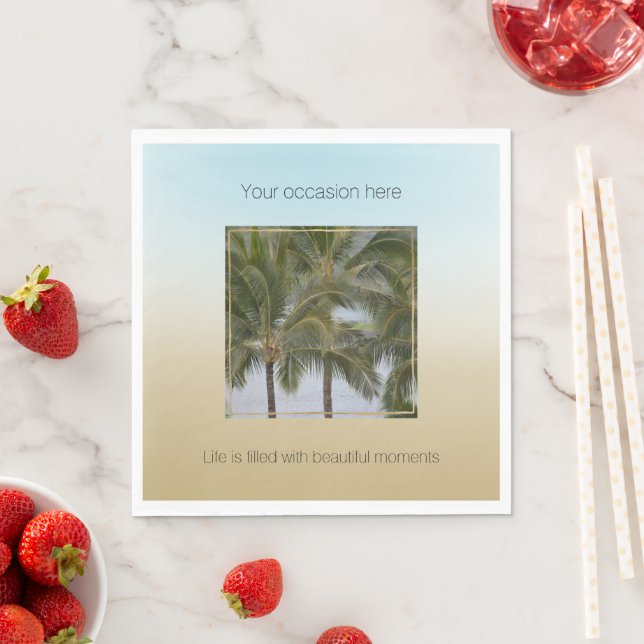 Serviette En Papier Kauai Hawaii Palm Trees De Beaux Moments (En situation)
