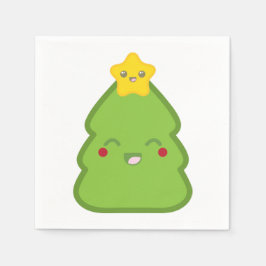 Serviette En Papier Kawaii Arbre de Noël & Papier Étoile Napkins